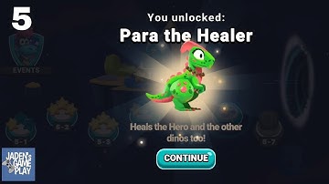 Para the Healer Unlocked! | Island 5 | Lvl 1-7 | Dino Bash: Travel Through Time | android gameplay