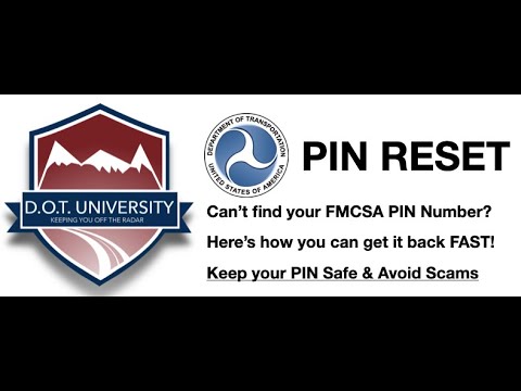 FMCSA PIN Number - How to Reset or Request so you can Update your MCS-150 (USDOT Number) or Portal ?