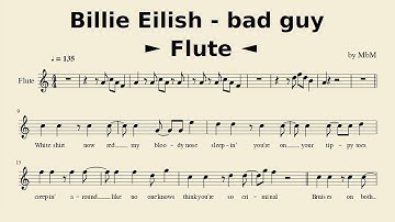 Billie Eilish - bad guy (Flute) [Sheet Music // Cover by Mace]