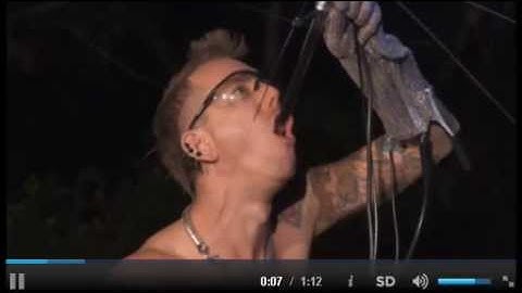 Shocking World Record by The Space Cowboy!!! (Electric sword swallow)