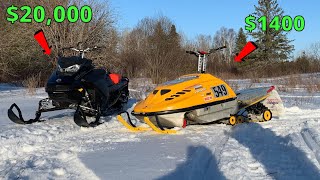 OLD vs NEW SNOWMOBILE DITCH BANGING