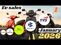 Top 10 Electric scooter & Bikes ⚡ EV sales January 2026 | Ola की हालत खराब