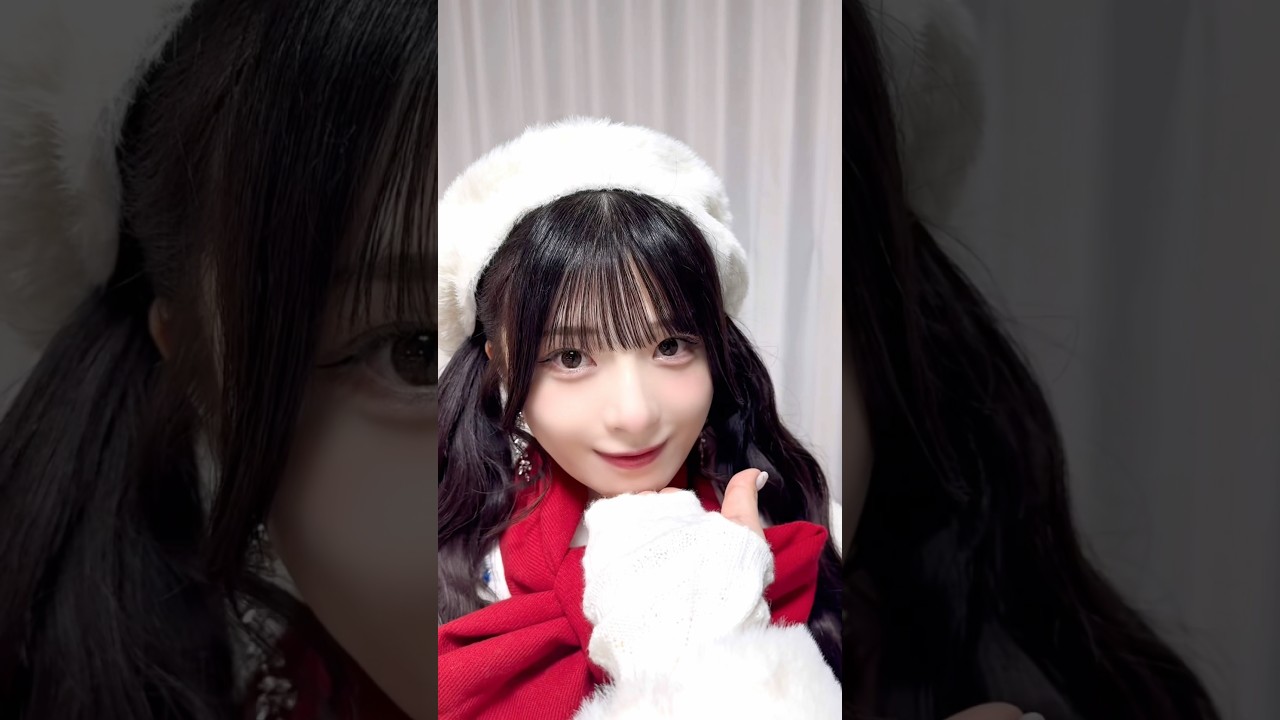 ハート真っ赤 耳は冷たくて❤️#はんぶんこクリスマス #菅波美玲