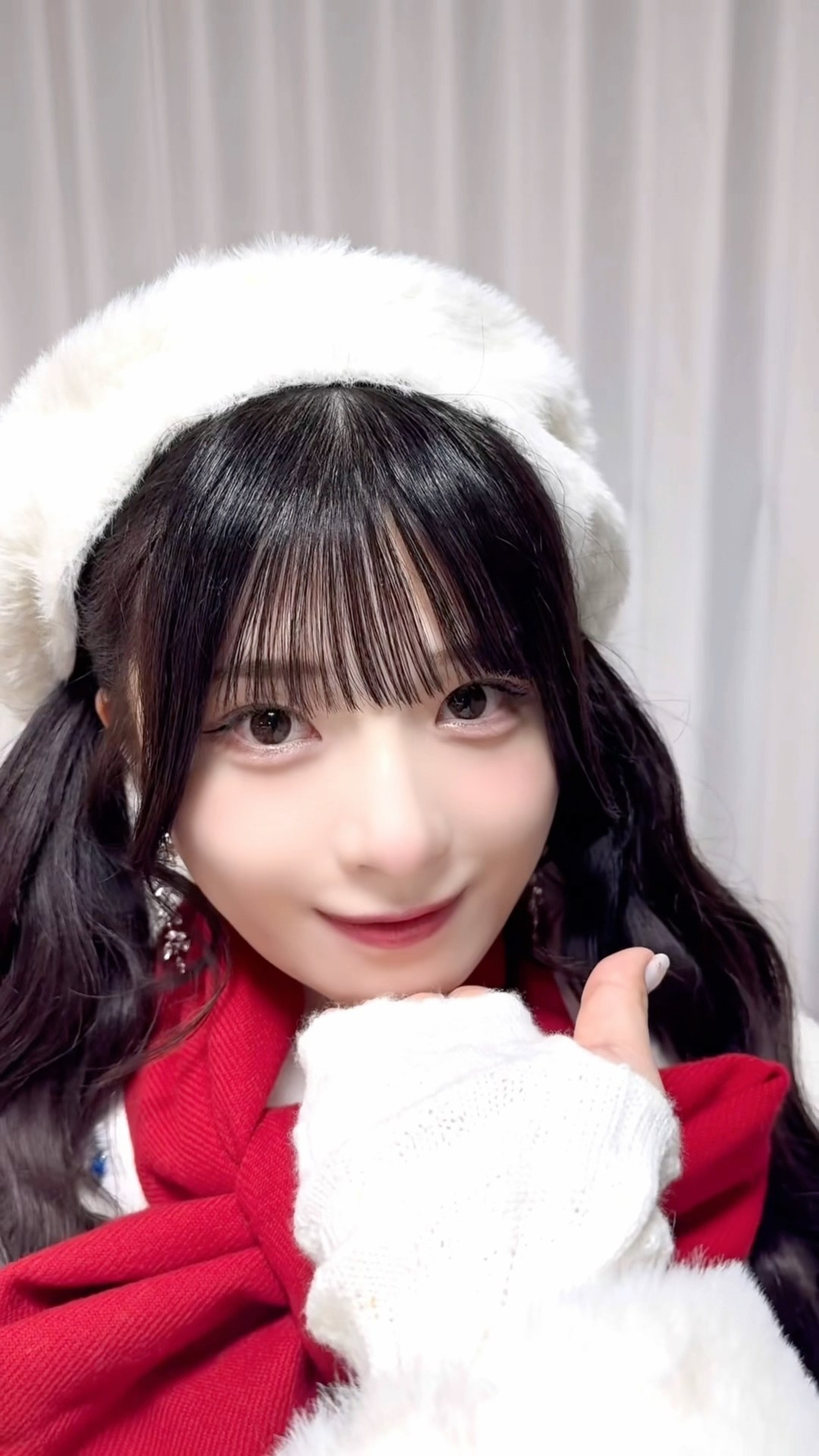 ハート真っ赤 耳は冷たくて❤️#はんぶんこクリスマス #菅波美玲