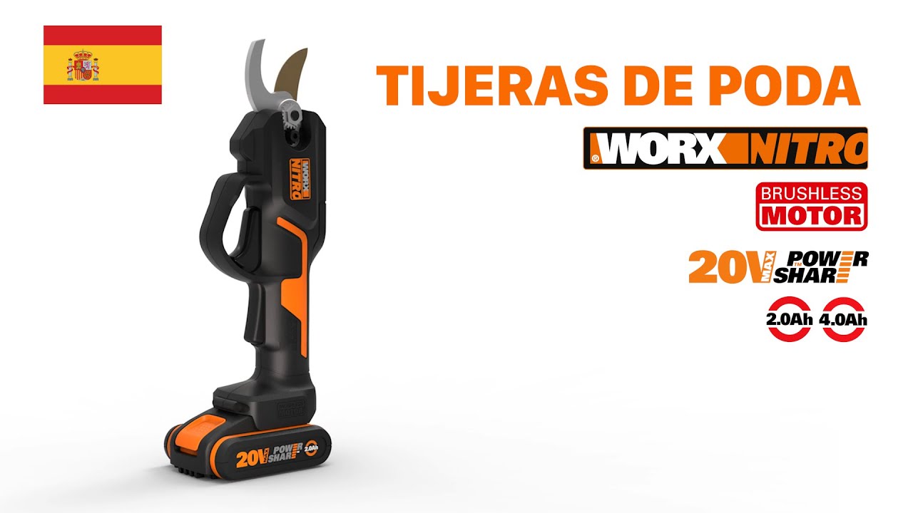 Tijeras De Poda Eléctricas Nitro De 22 Cm Y 20v Worx Wg330e con Ofertas en  Carrefour