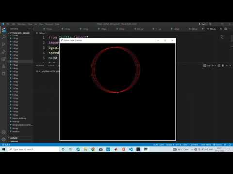 circle ⭕ colored string using python turtle graphics 😱🤯#subsribe for more videos 😍💕