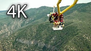 Giant Canyon Swing off-ride 4K B-Roll Glenwood Caverns Adventure Park