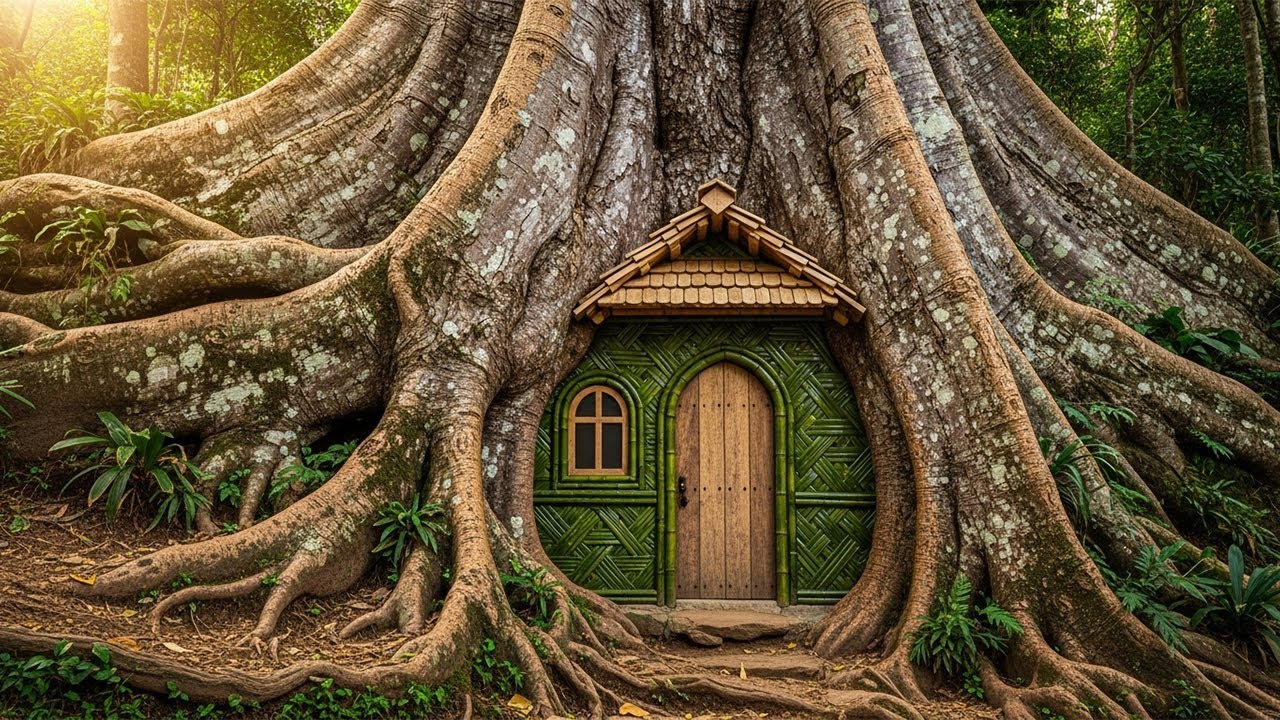 Man Builds Dream House in Giant Tree Trunk in 15 Days