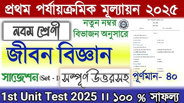 Class 9 Life Science 1st unit test Question Paper 2025 | Class 9 Life Science 1st Unit Suggestion