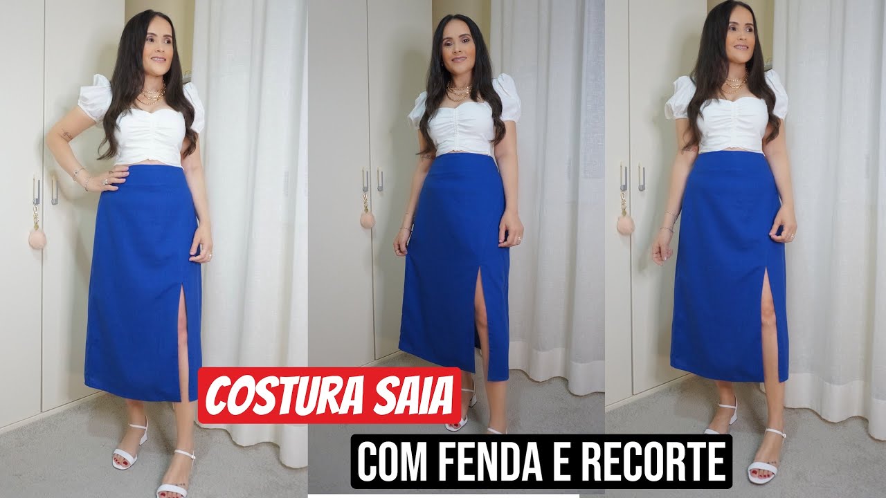 COSTURA  SAIA COM RECORTE E FENDA NA FRENTE