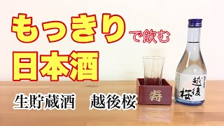 もっきりで飲む日本酒【生貯蔵酒　越後桜】