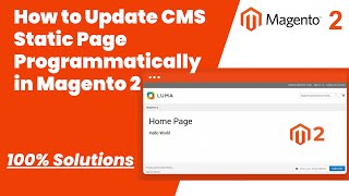 Celebrity 100% Solutions | How to Update CMS Static Page Programmatically in Magento 2 | MagentoTutorials Profile