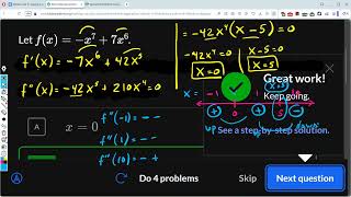 Find inflection points: Khan Academy: AP Calculus
