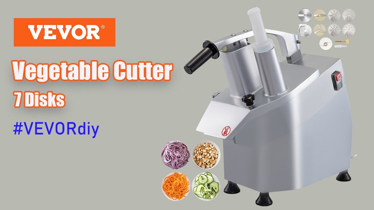 VEVOR Electric Food Slicer, 10In Manual Vegetable Fruit Slicer, 0-0.4 In  Adjustable Thickness Fruit Slicer Machine with Removable Stainless Steel