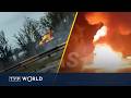 Explosions and plumes of smoke after drone strikes hit Russia and occupied Crimea | Midday Report