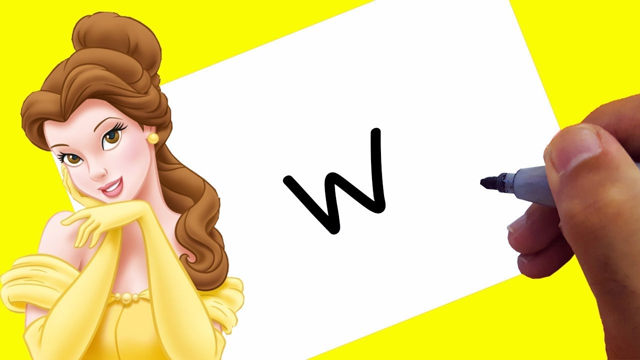 pic Easy Simple Princess Drawing Bell disney princess how to draw princess belle from alphabet w easy