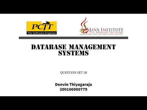 DBMS Question Session Task 38 | 1st Year | Semester 01 | Java Institute