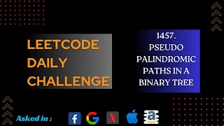 #5 Leetcode Daily Challenge 1457  Pseudo Palindromic Paths in a Binary Tree in java by Ranveer Sir