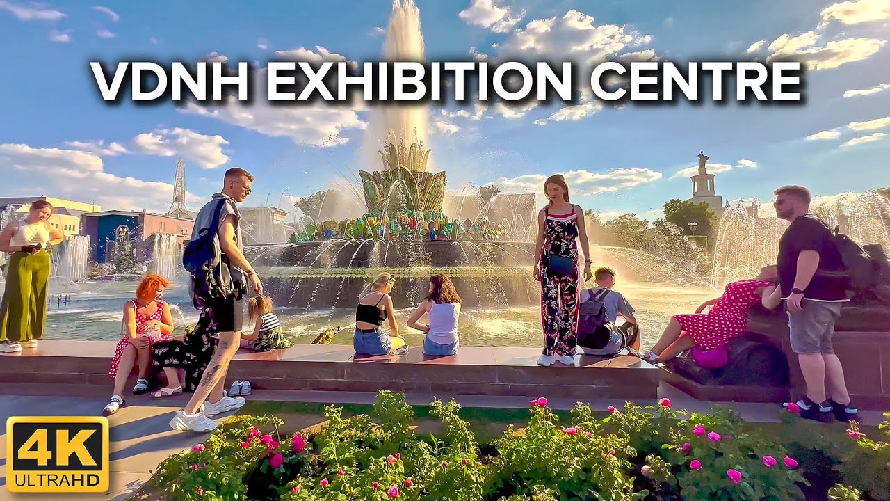 [4K] 🇷🇺 Moscow ⛲ VDNH Exhibition Centre. Historical Soviet Fountains, Eco Trail and More | June 2022