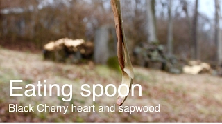 Spoon spin - carved black cherry eating spoon