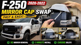 How to Remove F-250 Tow Mirror Caps in 5 Minutes | No Mirror Removal Required - 2020-2022
