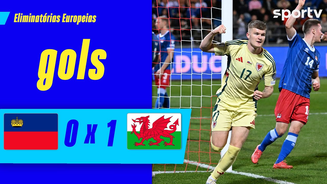 LIECHTENSTEIN 0 X 1 PAÍS DE GALES | GOL | ELIMINATÓRIAS EUROPEIAS DA COPA DO MUNDO 2026 | sportv