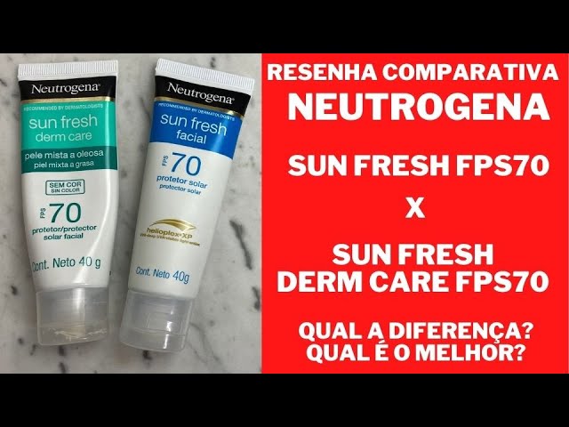 Neutrogena Sun Fresh Facial FPS70 x Derm Care FPS70 - Comparação - Qual a  diferença? RESENHA - YouTube