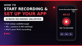 How to Start screen Recording & Set Up Screen Recorder Unlimited Android app - Setup Recording Guide screenshot 4