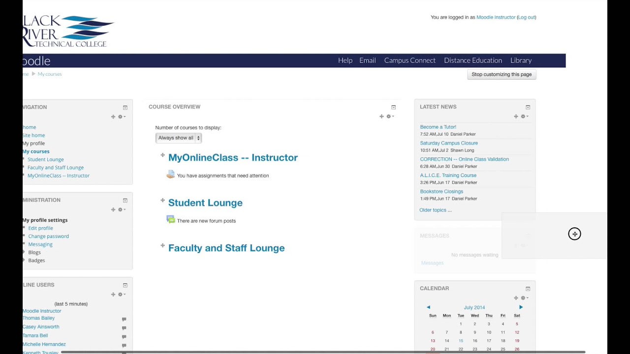 Blocks in the Dashboard -- Module 1