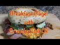 Bacon, Egg and Avocado Bagel with Chili Oil
