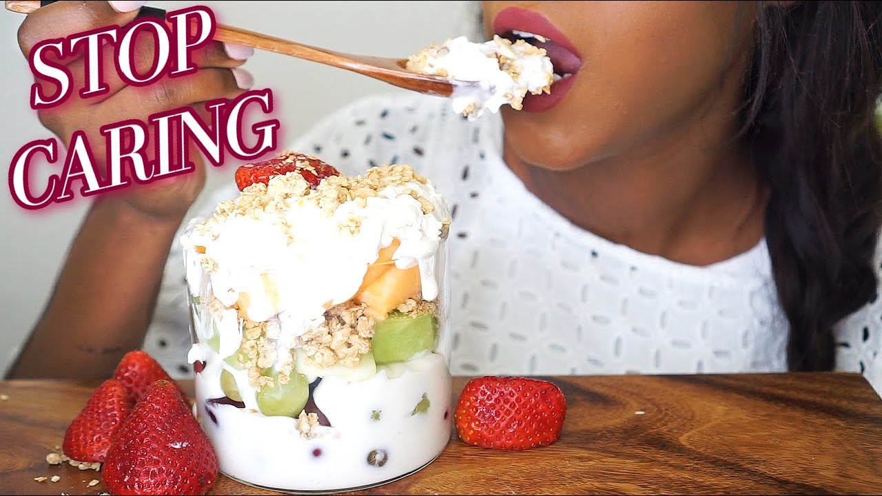 ASMR Eating: Yogurt Parfait | HOW TO: NOT CARE ABOUT WHAT PEOPLE THINK! Whispering* - YouTube