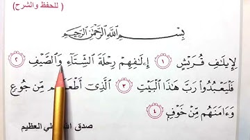 سورة قريش #القرآن_الكريم اسلامية الصف الثالث ابتدائي #قراءة