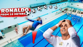 Painful (end)  RONALDO challenge | Soccer VS Diving in swimming pool