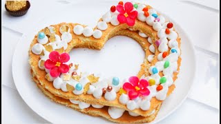 HEART CAKE/ Number cake/ Gâteau cœur/ كيكة فخمة بابسط التكاليف