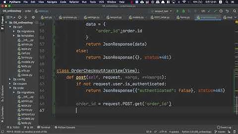 [오지랖 파이썬 웹 프로그래밍] 6장 Onlineshop 39 - OrderCheckoutAjaxView 만들기