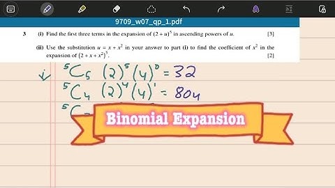 (O/N2007 /P1) A level Math Binomial Expansion