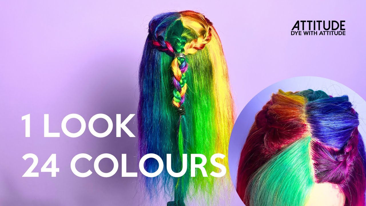 Using all 24 Attitude Hair Dye Colours in one look!