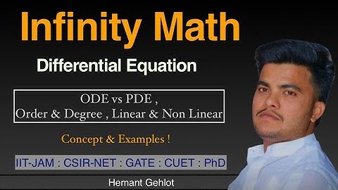 Differential Equation|ODE-PDE|Order-Degree|Linear-Non Linear With Concept & Example By Hemant Gehlot