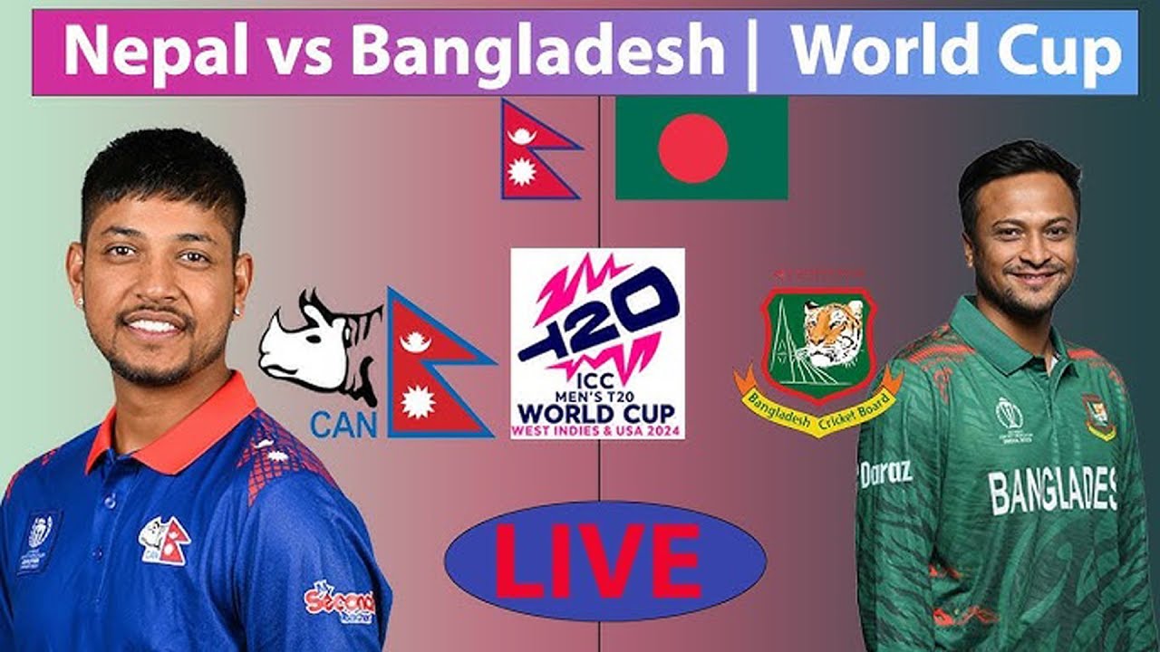 🔴BAN vs NEP 37TH MATCH T20 WORLD CUP 2024