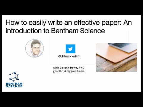 Webinar for Authors in Turkey: How to Effectively Write Research Paper? An Intro to Bentham Science