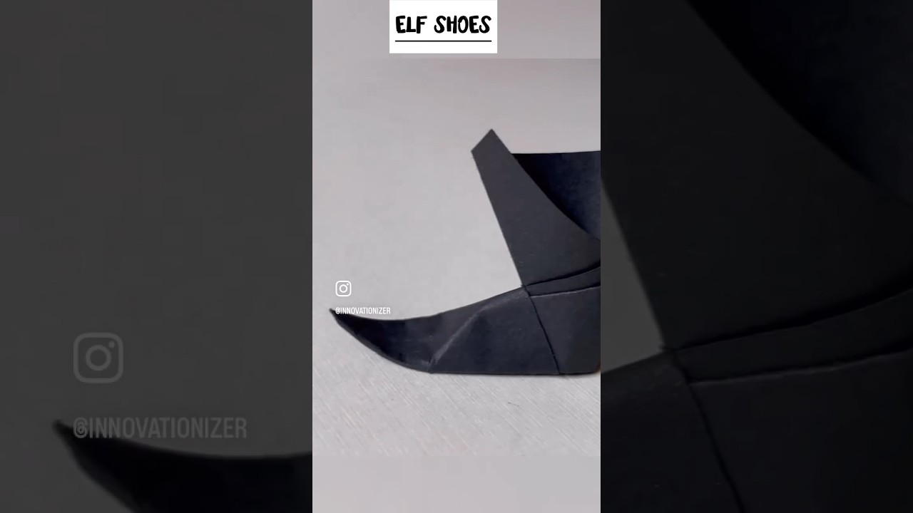 Cool Origami ELF Shoes | Black Paper Elf Boot | Origami in Black 