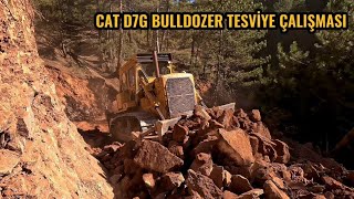 Caterpıllar D7g Dozer Kayalığın İçinde Tesviye Yapar ~ Cat d7g bulldozer leveling in rocks #dozer