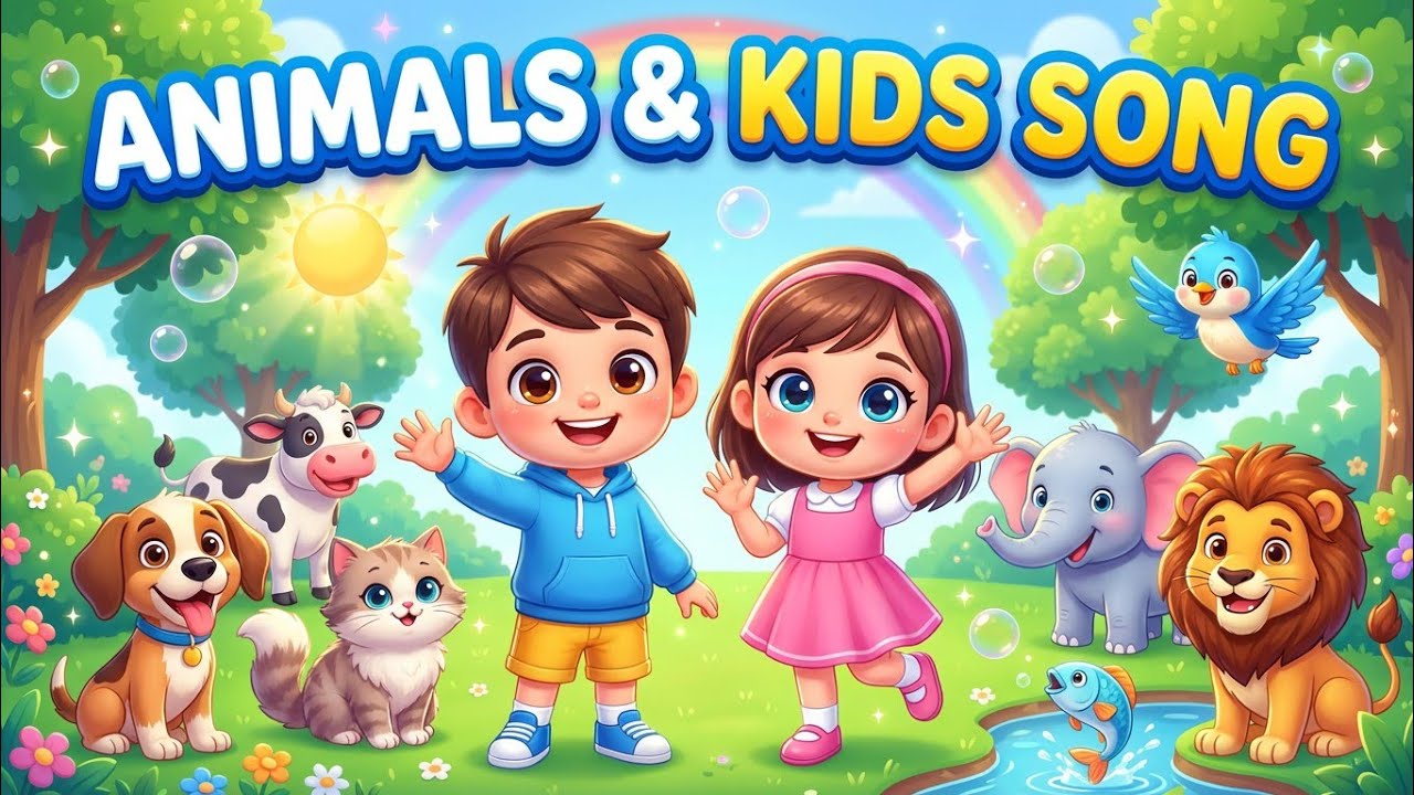 Animals & Kids Song 🐶🐱 | Fun Animal Sounds with Children | Kids Cartoon Song