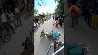 Excitement after I jump over a motorcycle in Portmore #jamaica #sebikes @rrdblocks #foryourpage