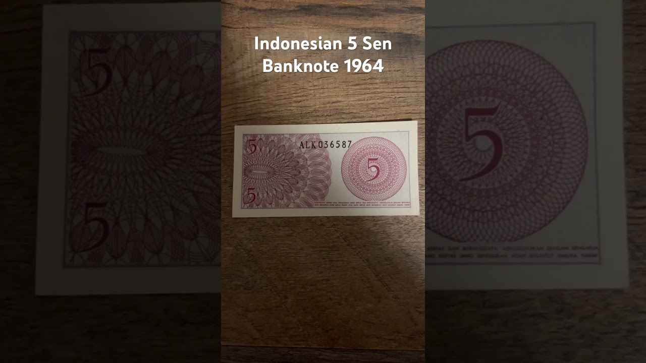 Indonesian 5 Sen Banknote 1964 