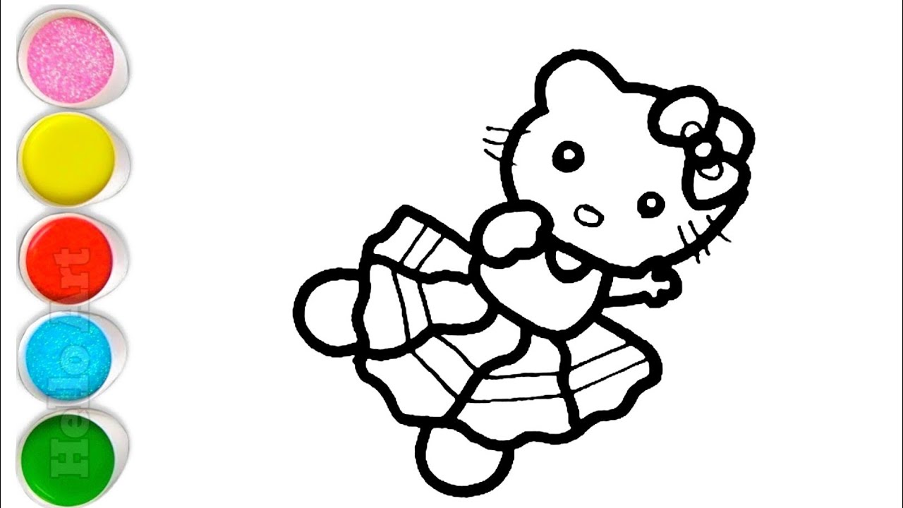 Beautiful Hello Kitty Drawing, Painting and Coloring For Kids and Toddlers_ Easy Drawing