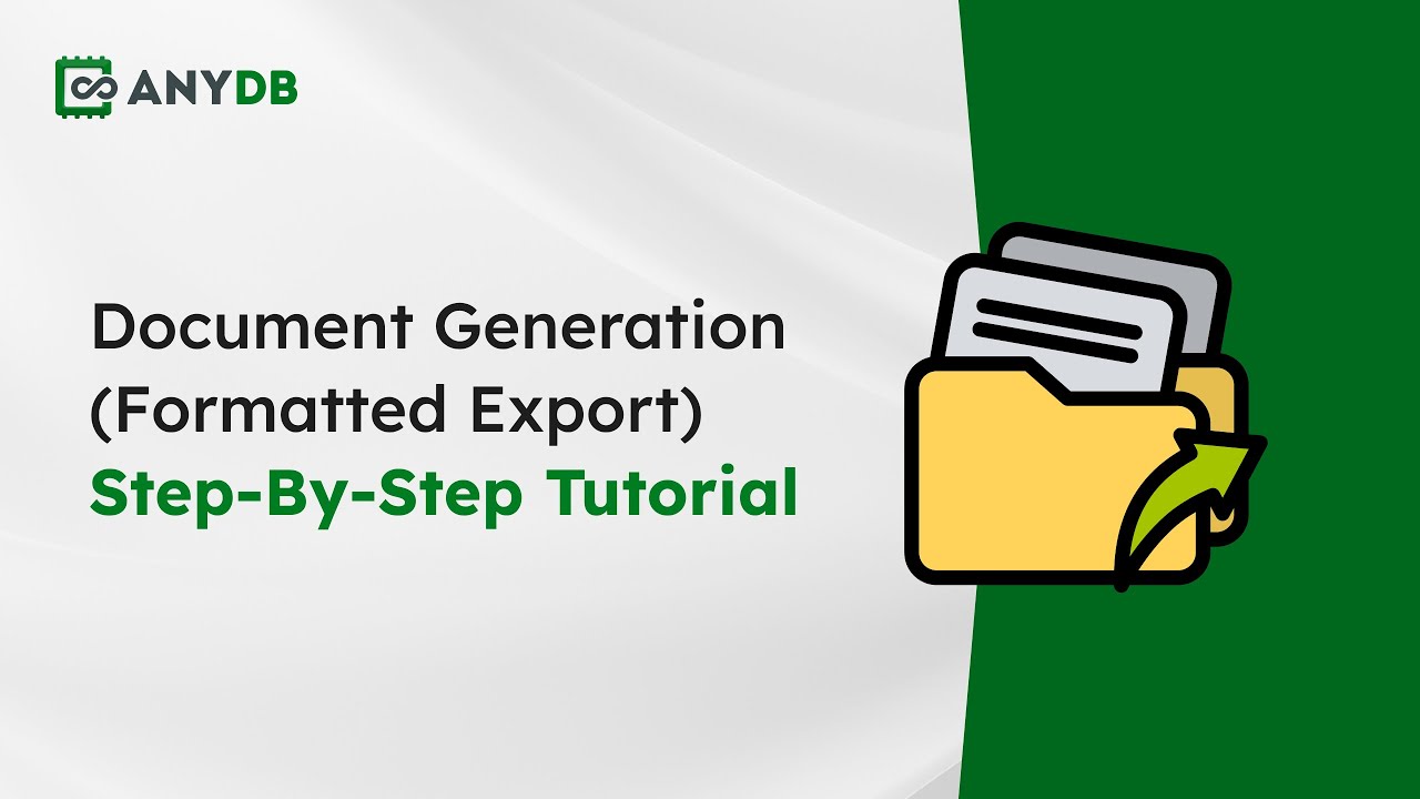 Document Generation (Formatted Export) | Step-by-Step Tutorial - YouTube