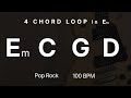 Em-C-G-D | 4 CHORD LOOP | TRIAD | Key Em | 100 BPM