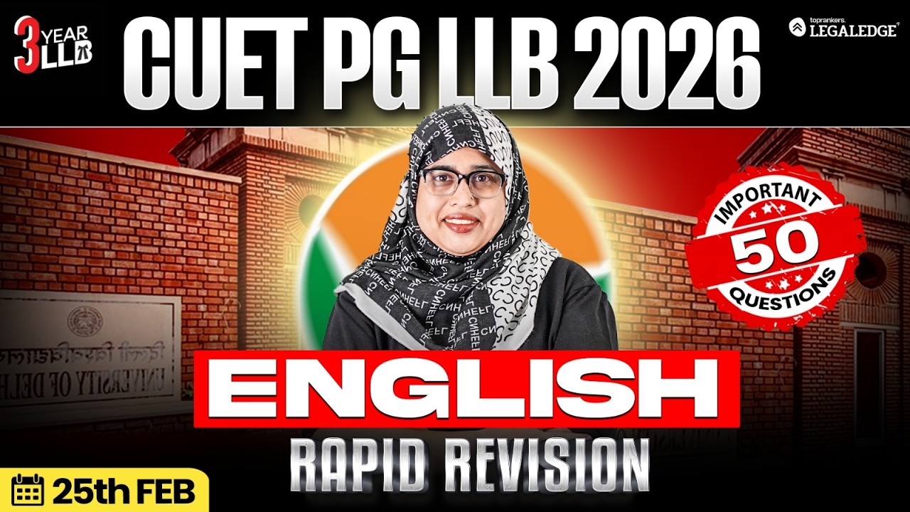 CUET PG 2026 | English Marathon | Rapid Revision | 3year LLB | LegaLEdge