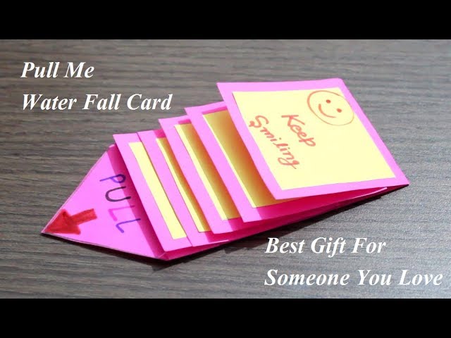 Diy Water Fall Card Pull Me Waterfall Card Best Gift Card Youtube